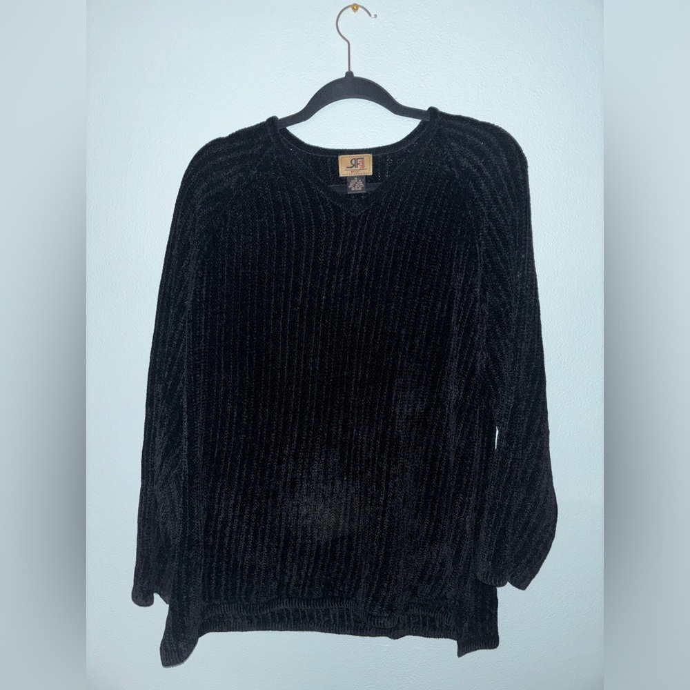 Vintage Rafaella Sport Black Knit Sweater Long Sleeve Size Medium
